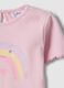 Pink Stretch Cotton T-Shirt for Girls with Designs_2