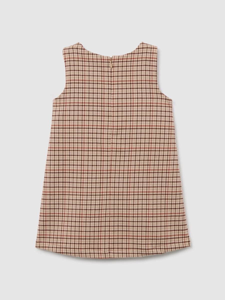 Abito a quadri multicolor da bambina regular fit con fiocco_1