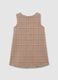 Multicolour check regular fit girl's dress with bow_1