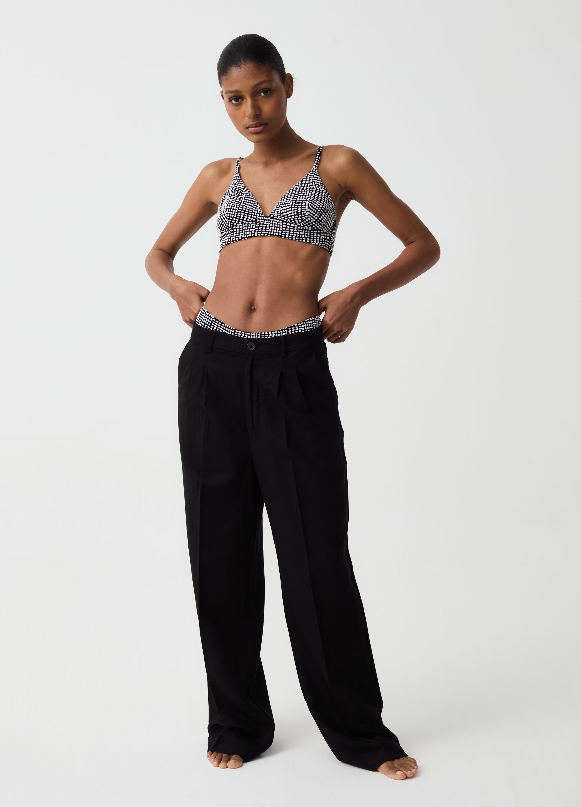 Top bikini bralette con stampa
