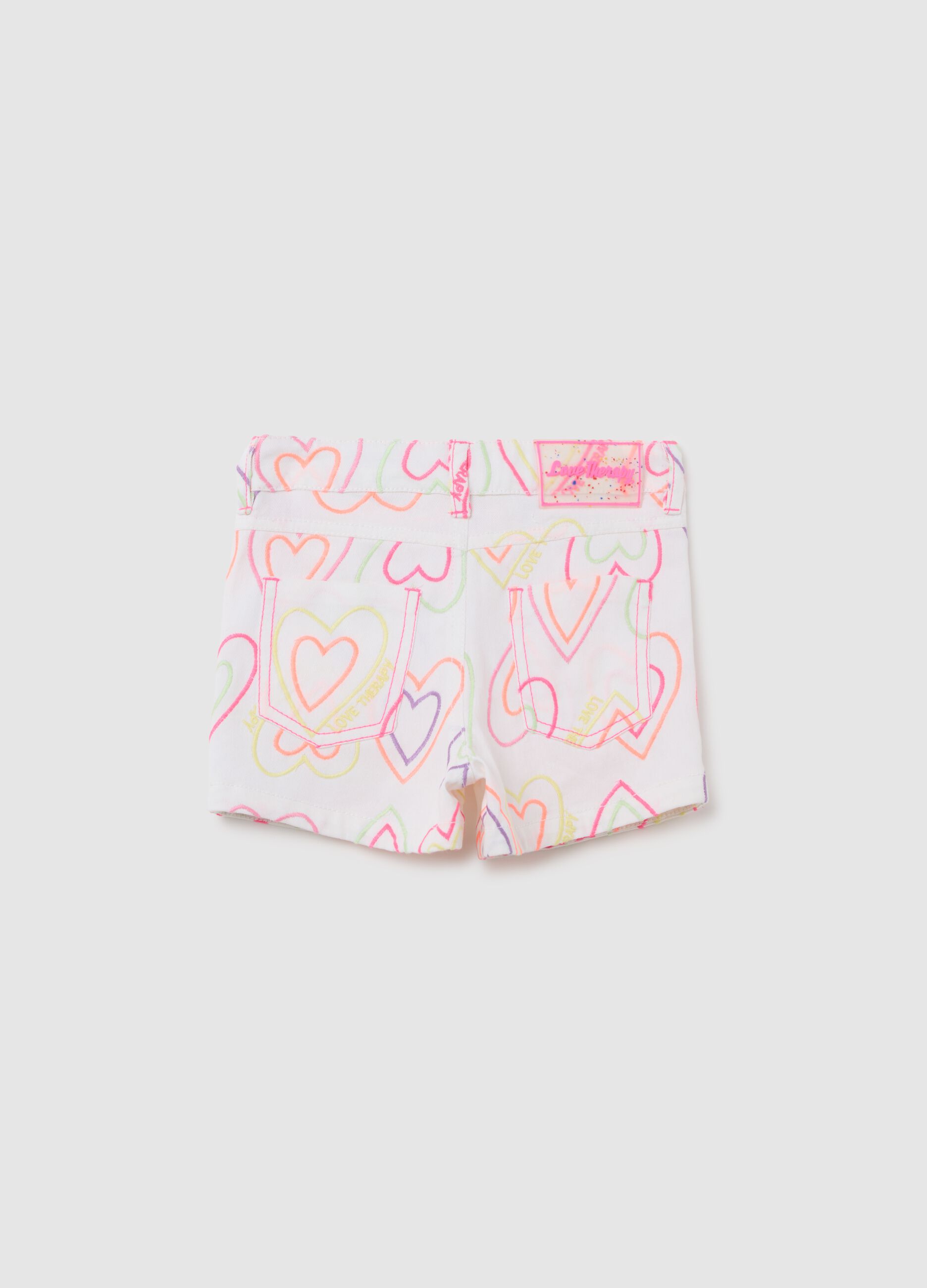 Girls' pure cotton multicolour regular fit shorts with print