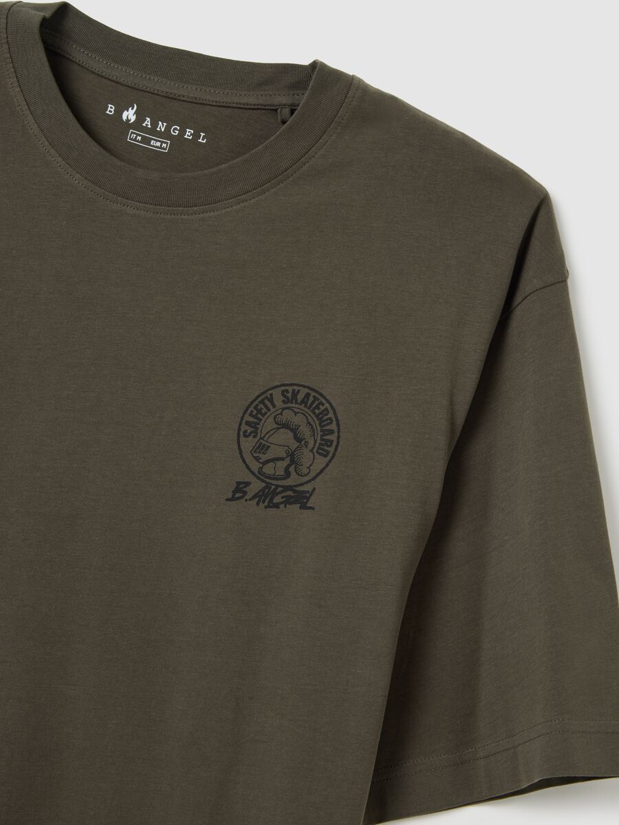 Regular fit green pure cotton T-shirt_1
