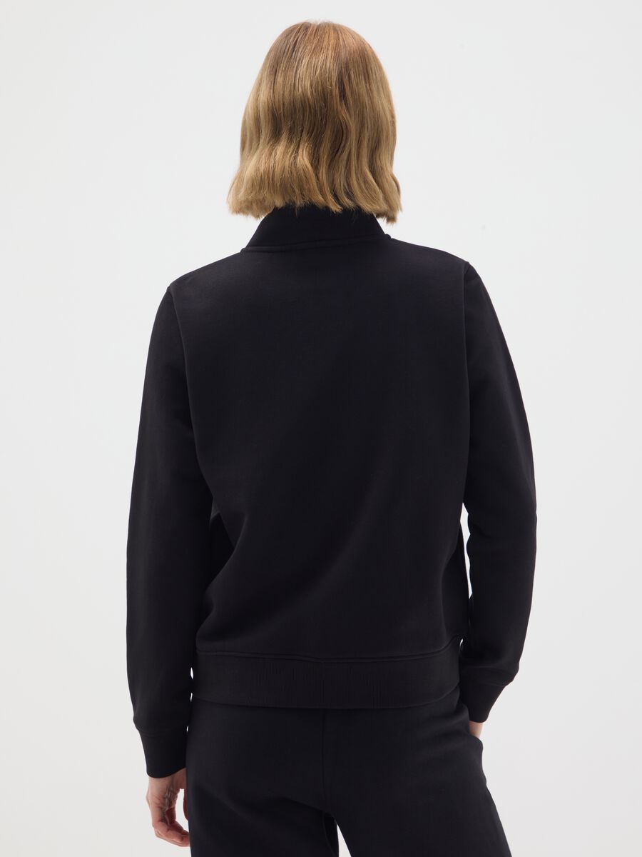 Black cotton blend sweatshirt regular fit_3