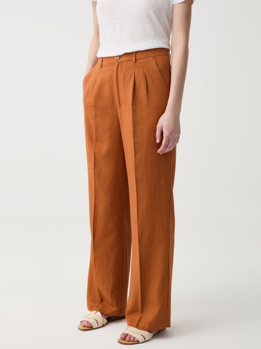 Pantalone wide leg con pinces_2