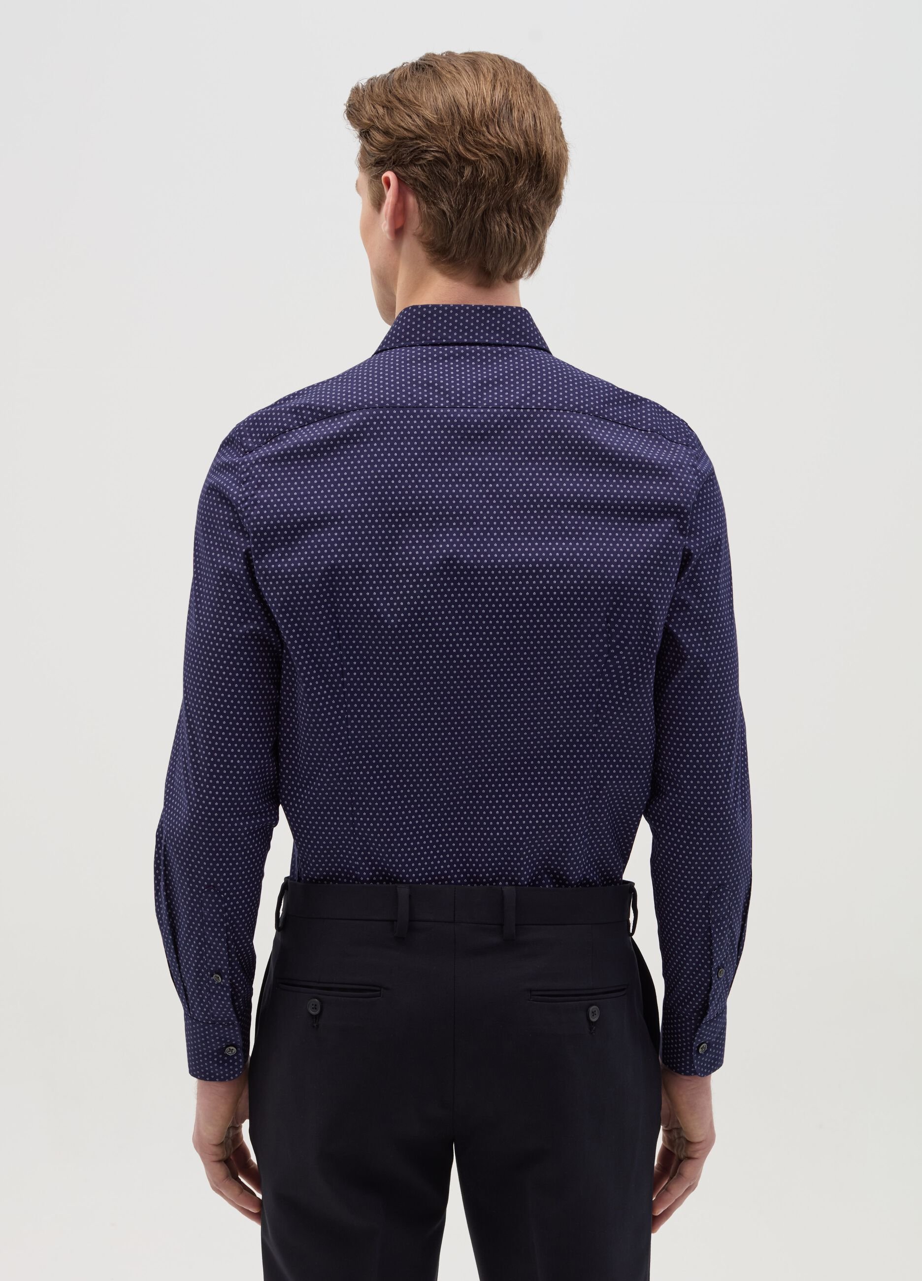Camicia slim fit con micro fantasia