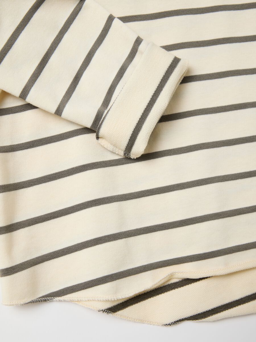 White and grey T-shirt in striped cotton_5
