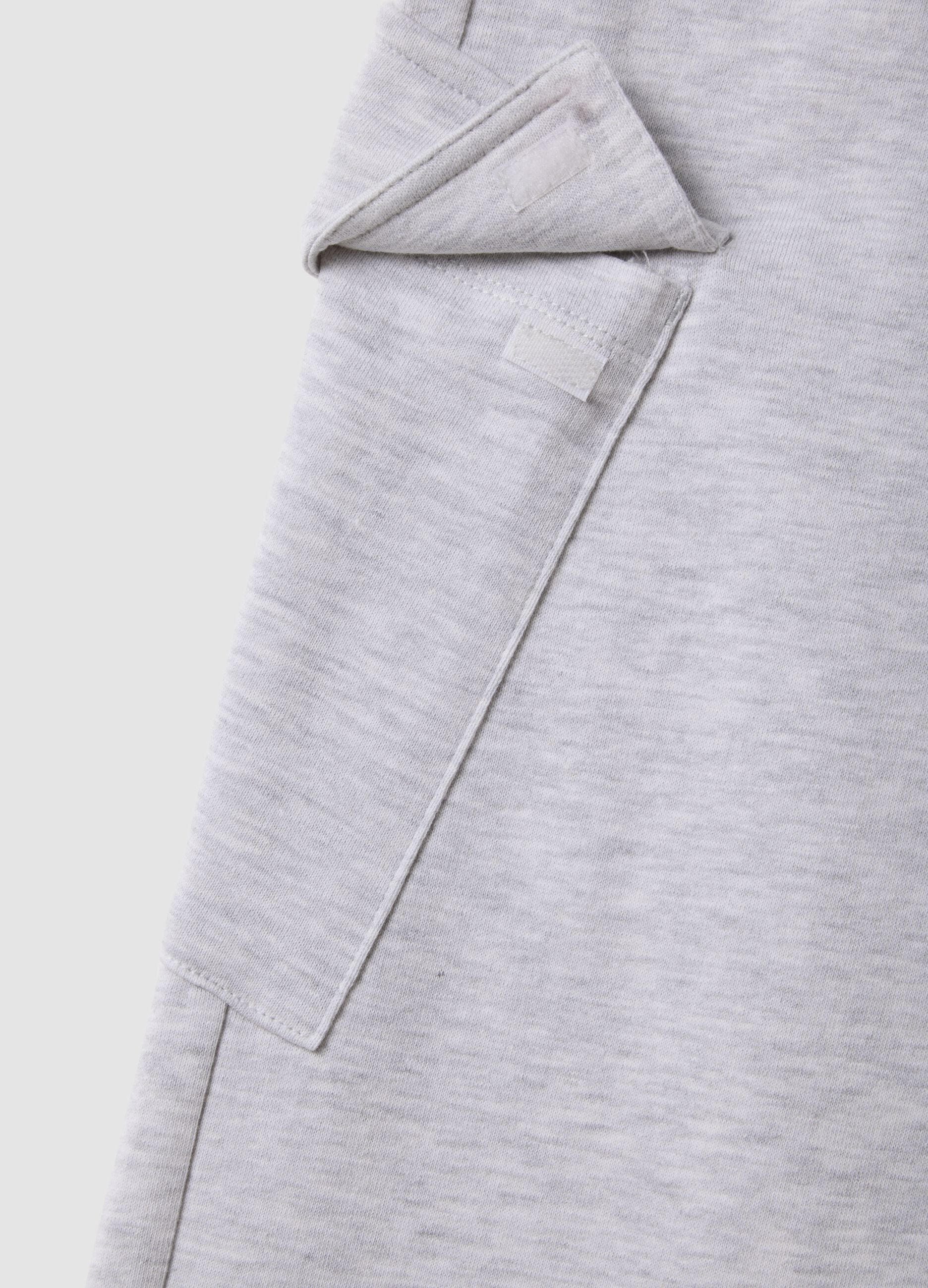 Pantaloni cargo grigi culotte in puro cotone per ragazza