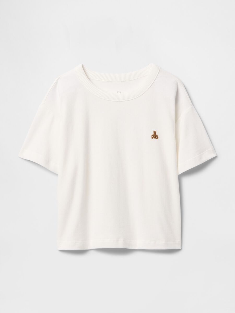 Girls' white T-shirt with embroidery_1