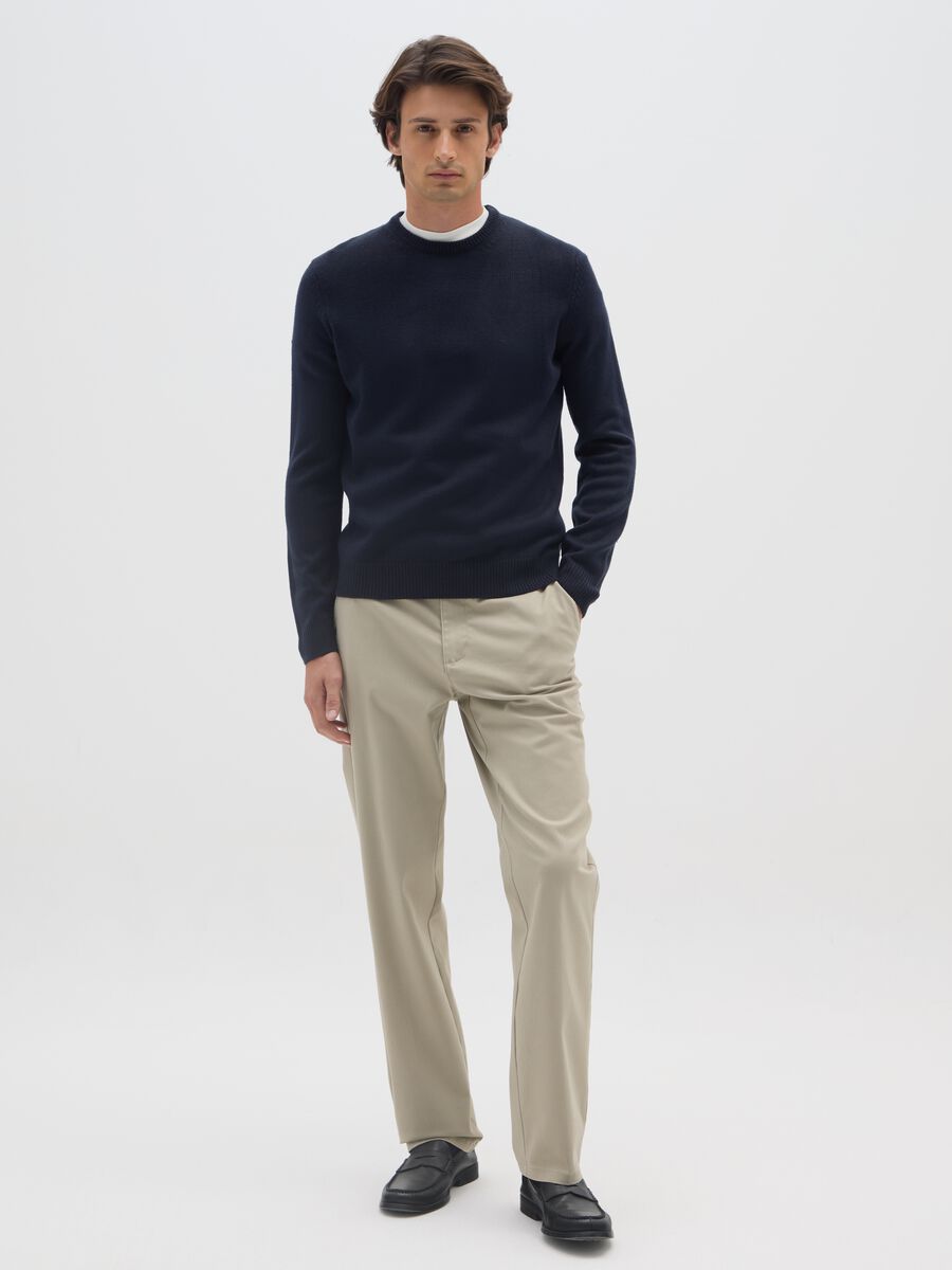 Regular fit blue crewneck sweater_1