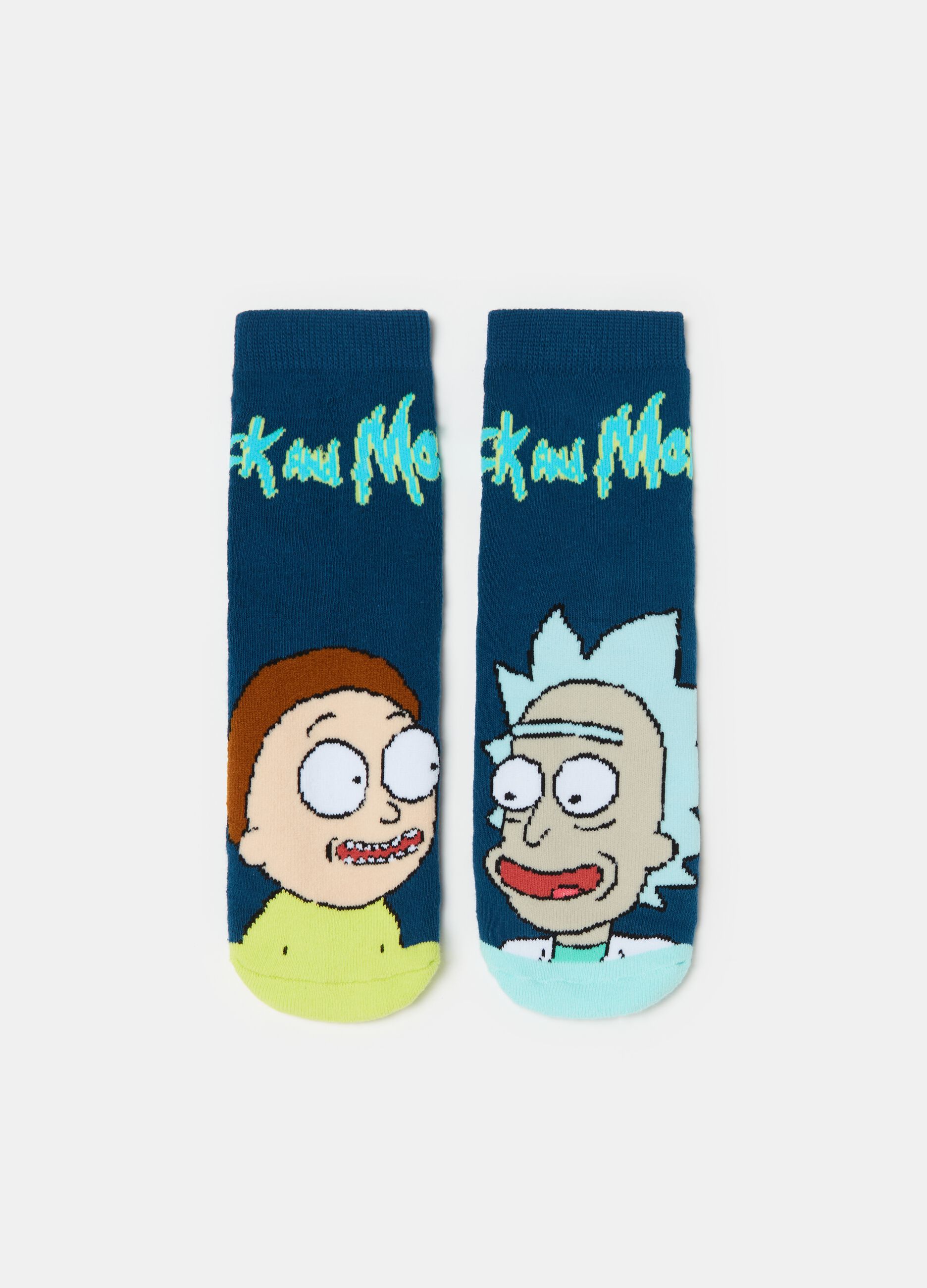 Slipper socks with Rick and Morty design