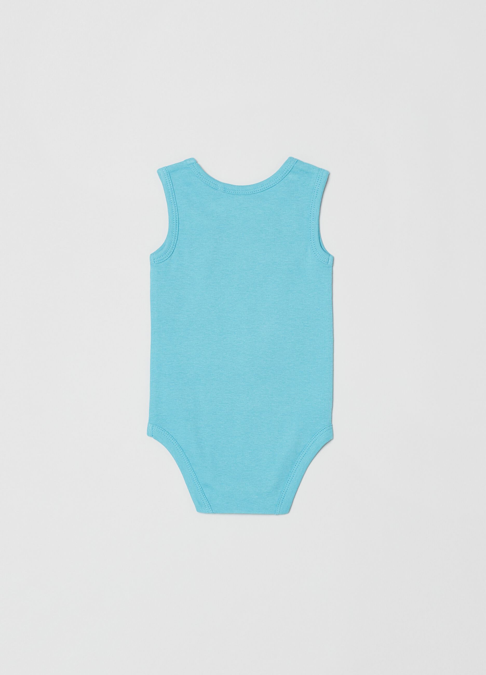 Three-pack sleeveless bodysuits in cotton