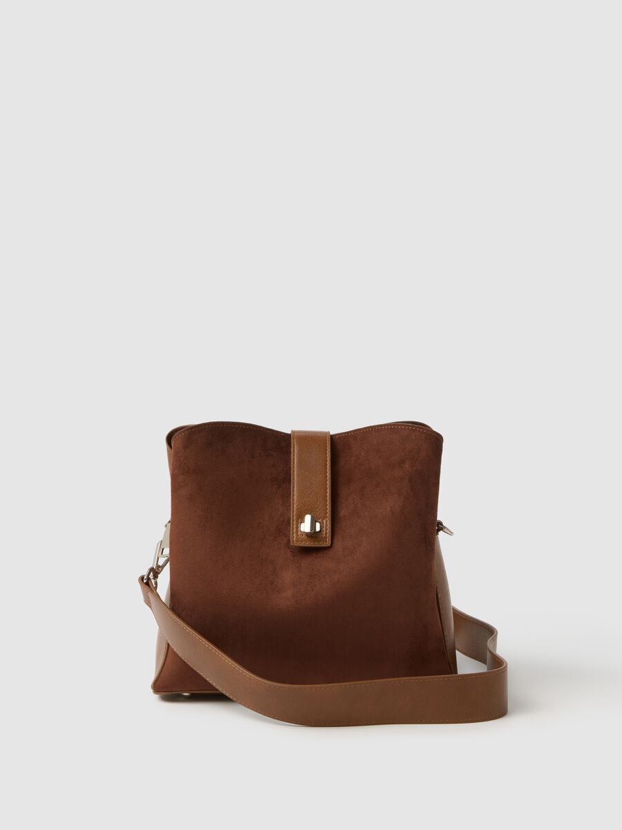 Brown shoulder bag with zip_0