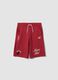 Red regular-fit cotton-blend shorts_0