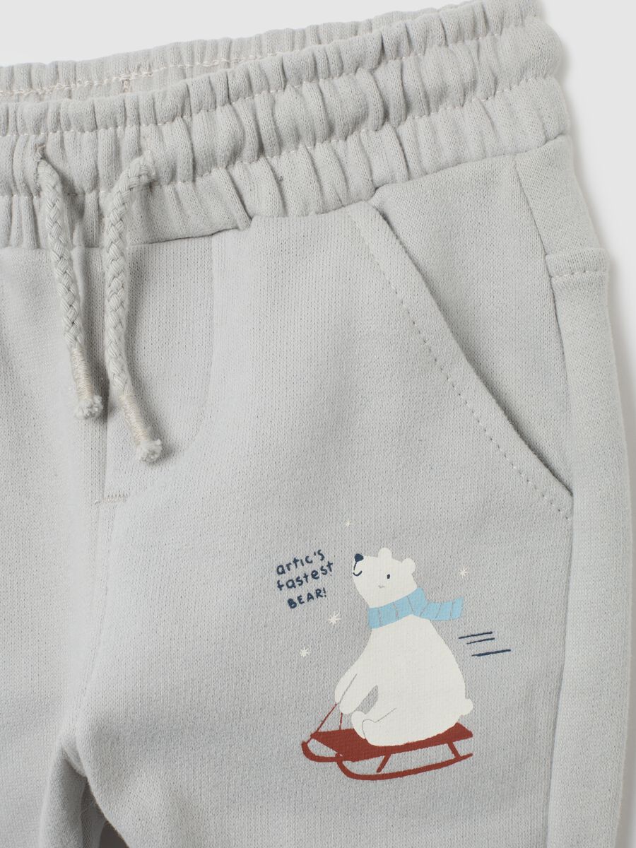 Pantaloni da bimbo in puro cotone grigi regular fit_2
