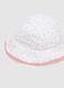 White pure cotton hat with pink trim for babies_2