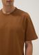 Relaxed fit brown cotton crew neck t-shirt_3