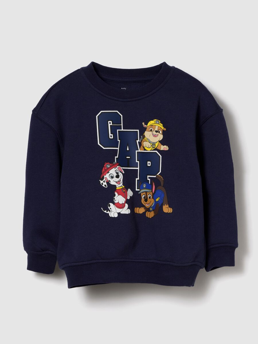 Blue sweatshirt with playful print_0