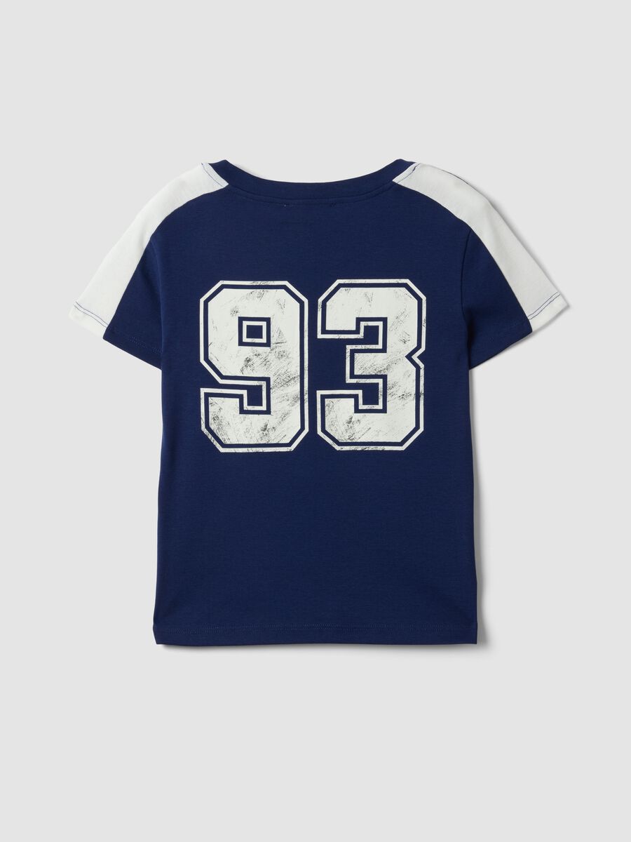 T-shirt blu in puro cotone con girocollo e stampa New York City_5
