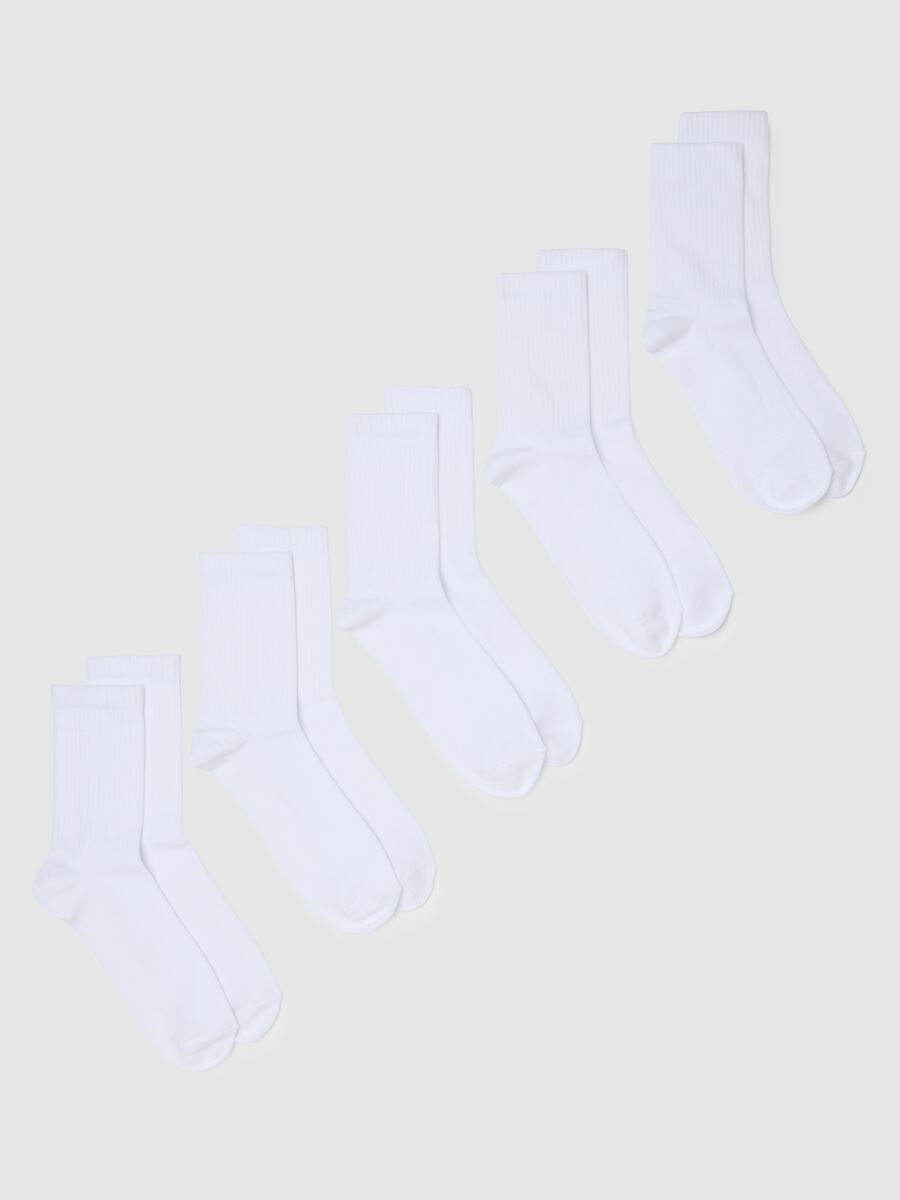 Multipack of white sports socks in cotton blend with snug fit_0