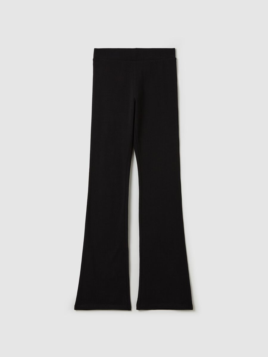 Flare-fit leggings in stretch cotton_0