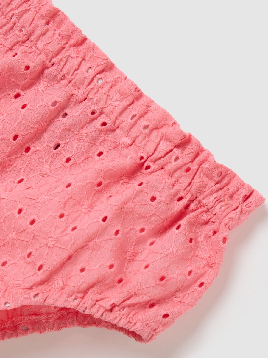 Girls' Pure Cotton Pink Dress with Cut-Out Details_3