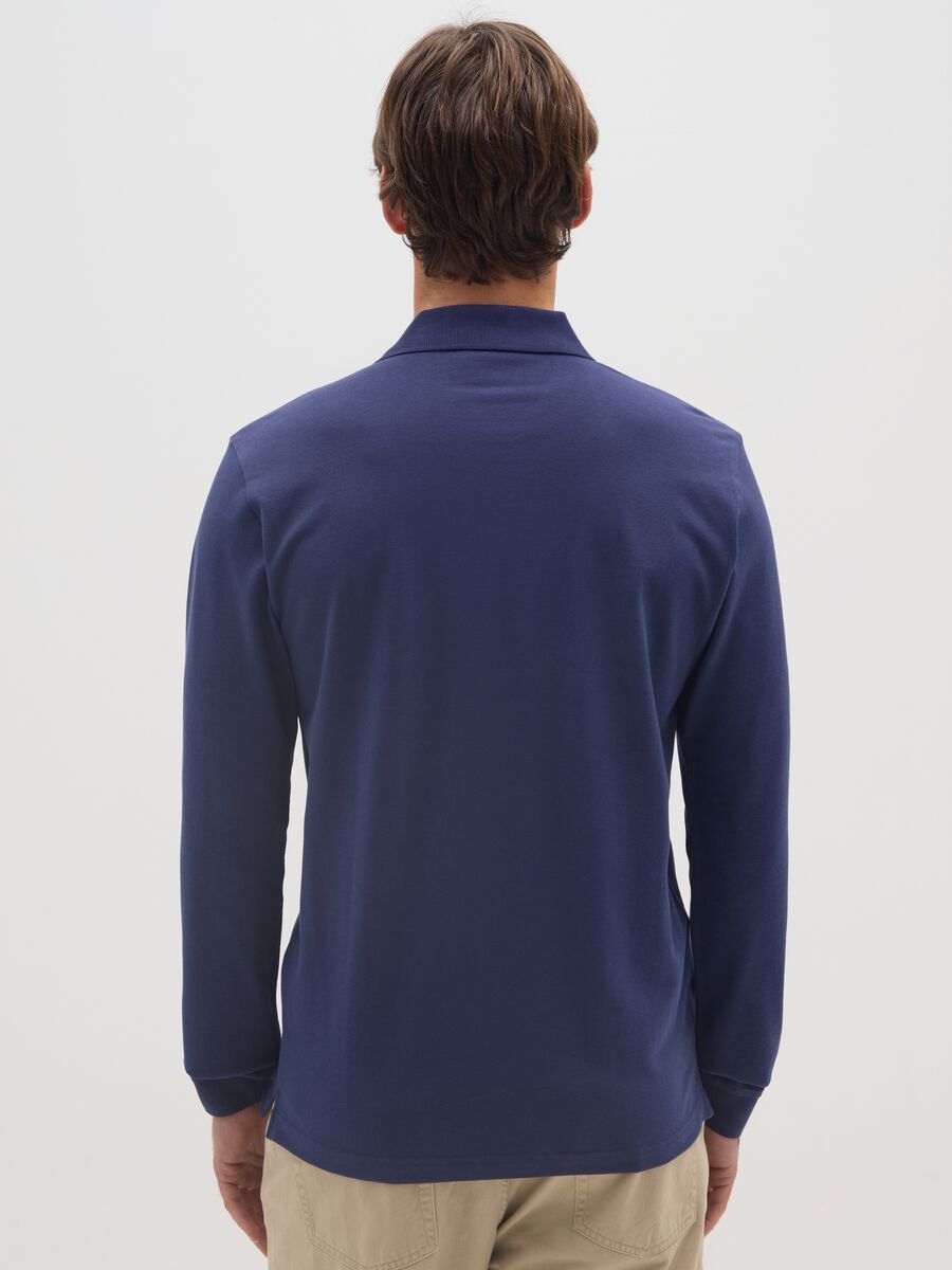 Polo in puro cotone blu_2