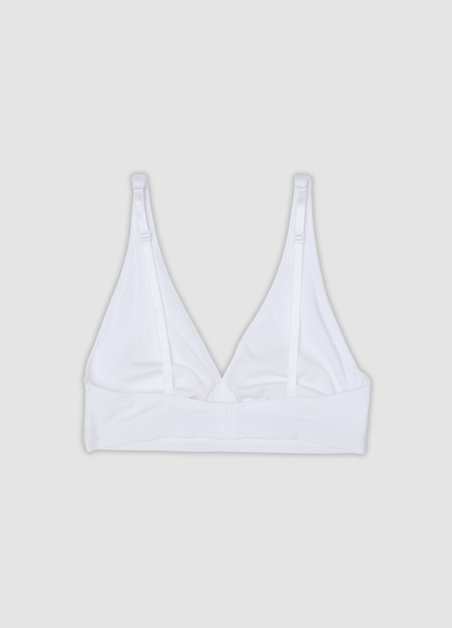 White stretch organic cotton triangle bra