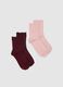 Two-pack red and pink stretch socks_0