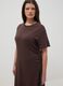 Brown regular fit stretch cotton dress_3