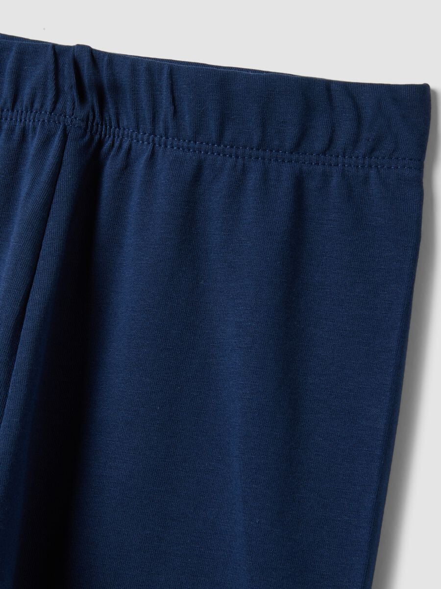 Girls&rsquo; blue skinny leggings in stretch organic cotton_4
