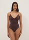 Brown stretch swimsuit with embellished straps_2