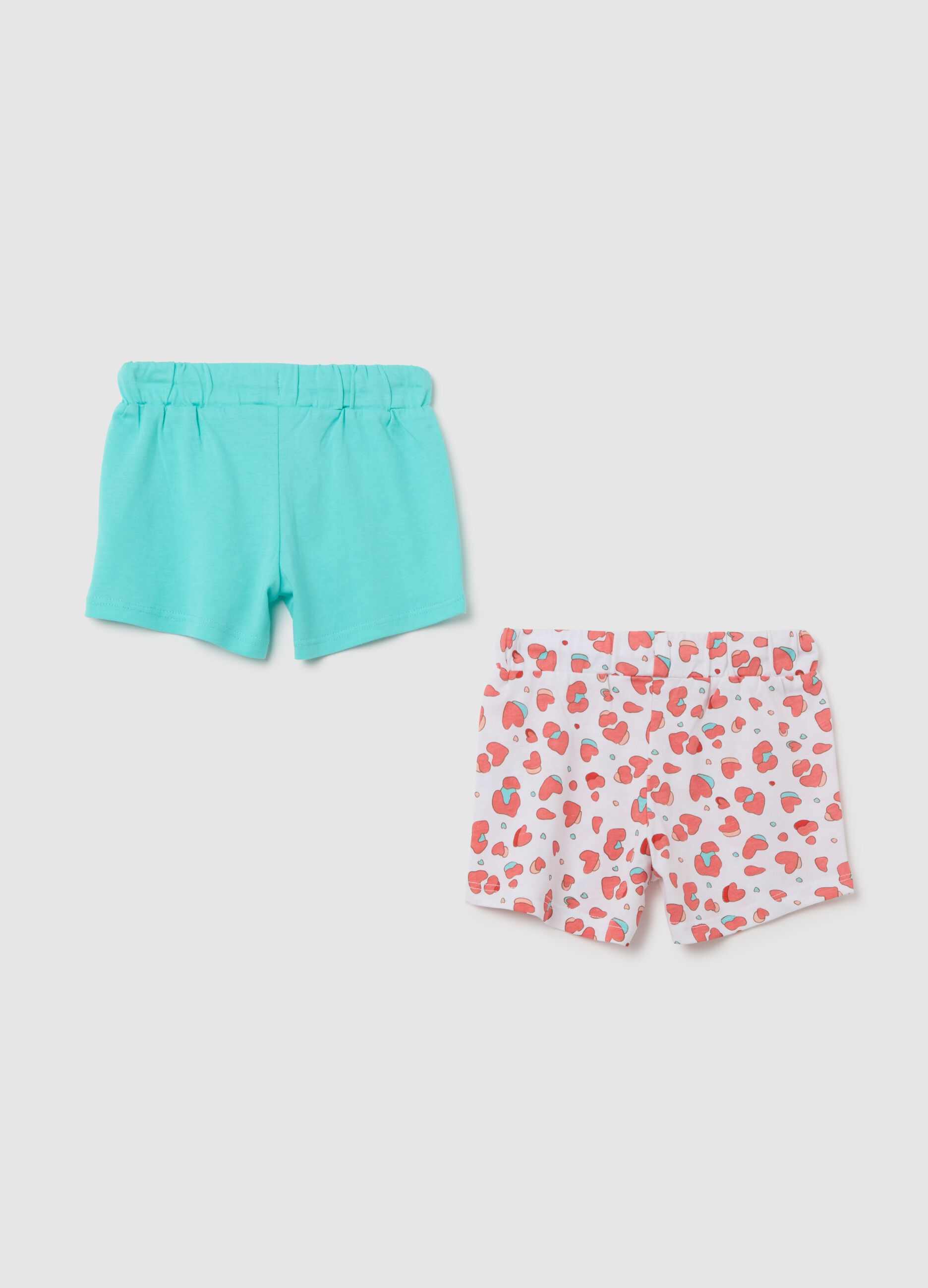 Pantaloncini da bambina in puro cotone multicolor regular fit