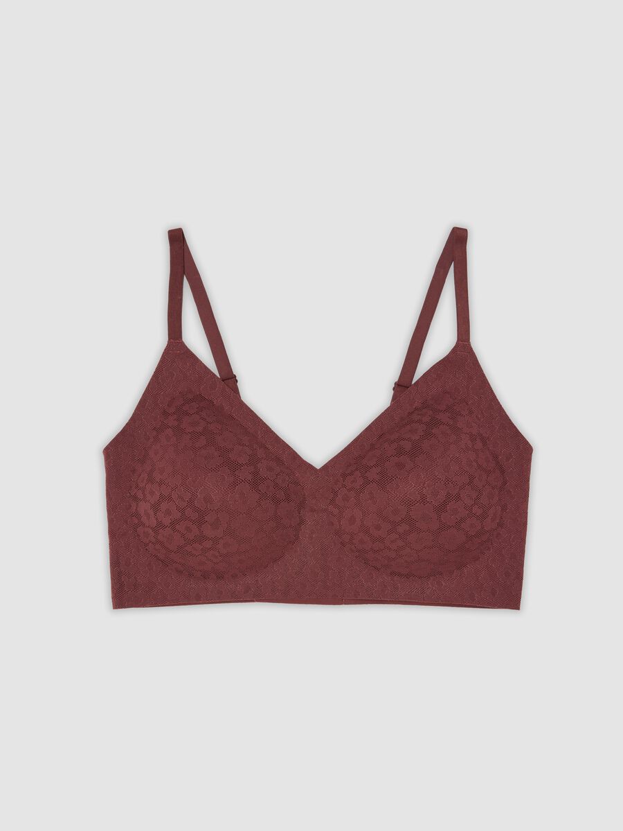 Reggiseno bralette rosso in tessuto elasticizzato con pizzo_4
