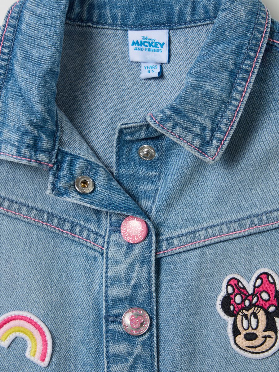 Denim dress with Minnie Mouse embroidery and patch_2