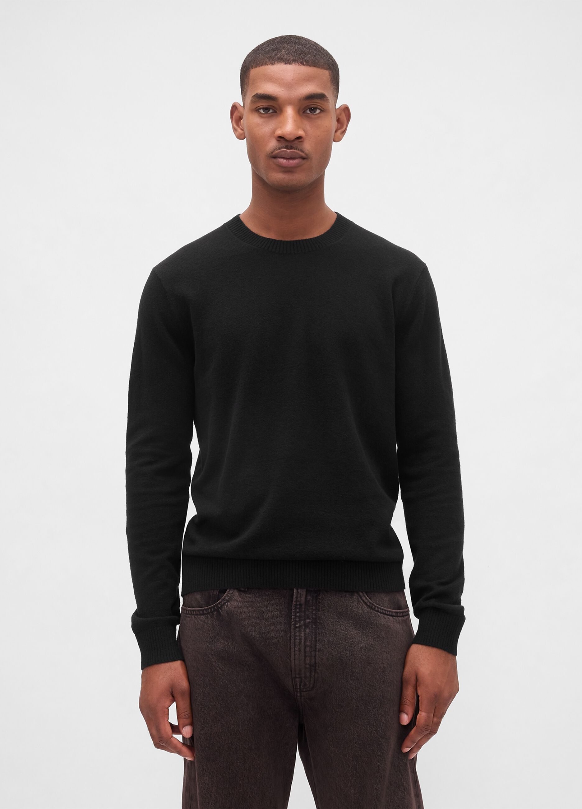 Black sweater in cotton blend