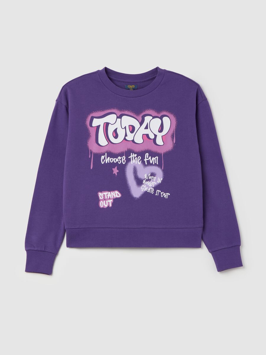 French terry sweatshirt with graffiti print_3