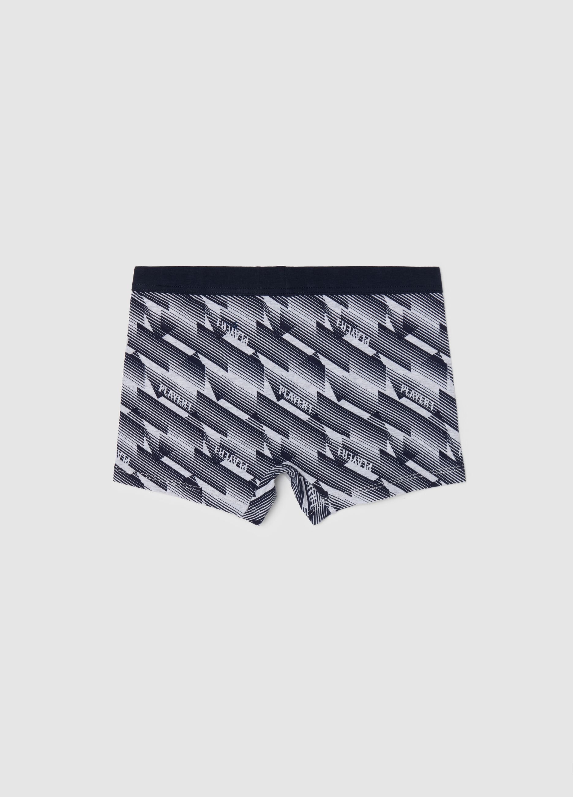 Stretch cotton printed boxers