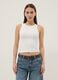 White ribbed fitted stretch-cotton tank top_2
