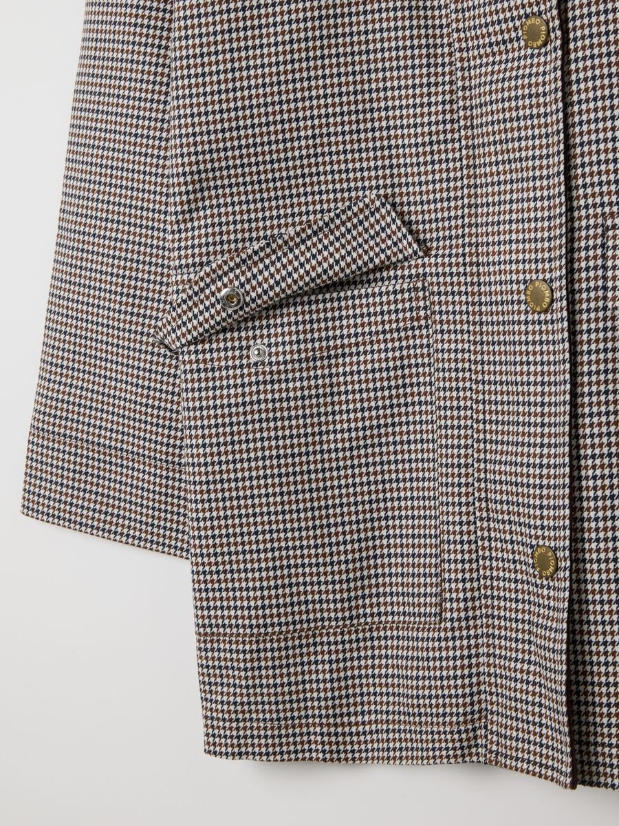 Multicolour check jacket in pure cotton with buttons and zip_6