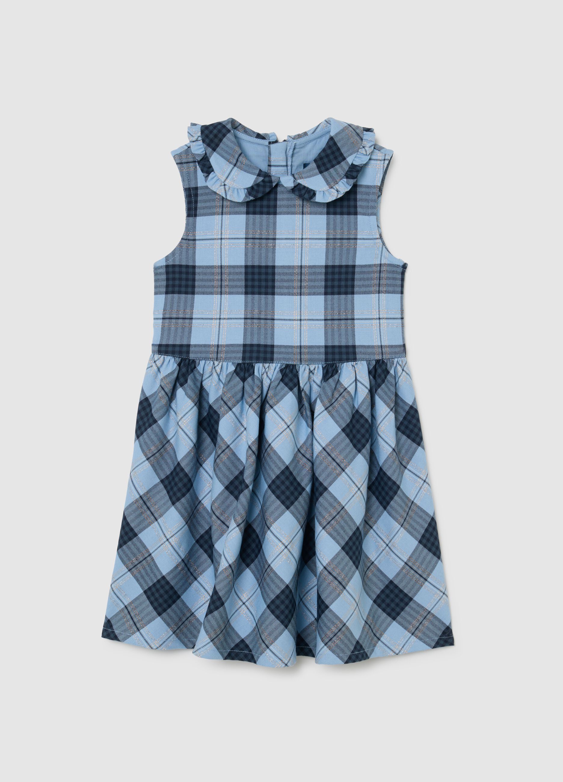 Girl's multicolour check sleeveless dress regular fit