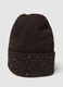 Brown wool blend knitted beanie_2