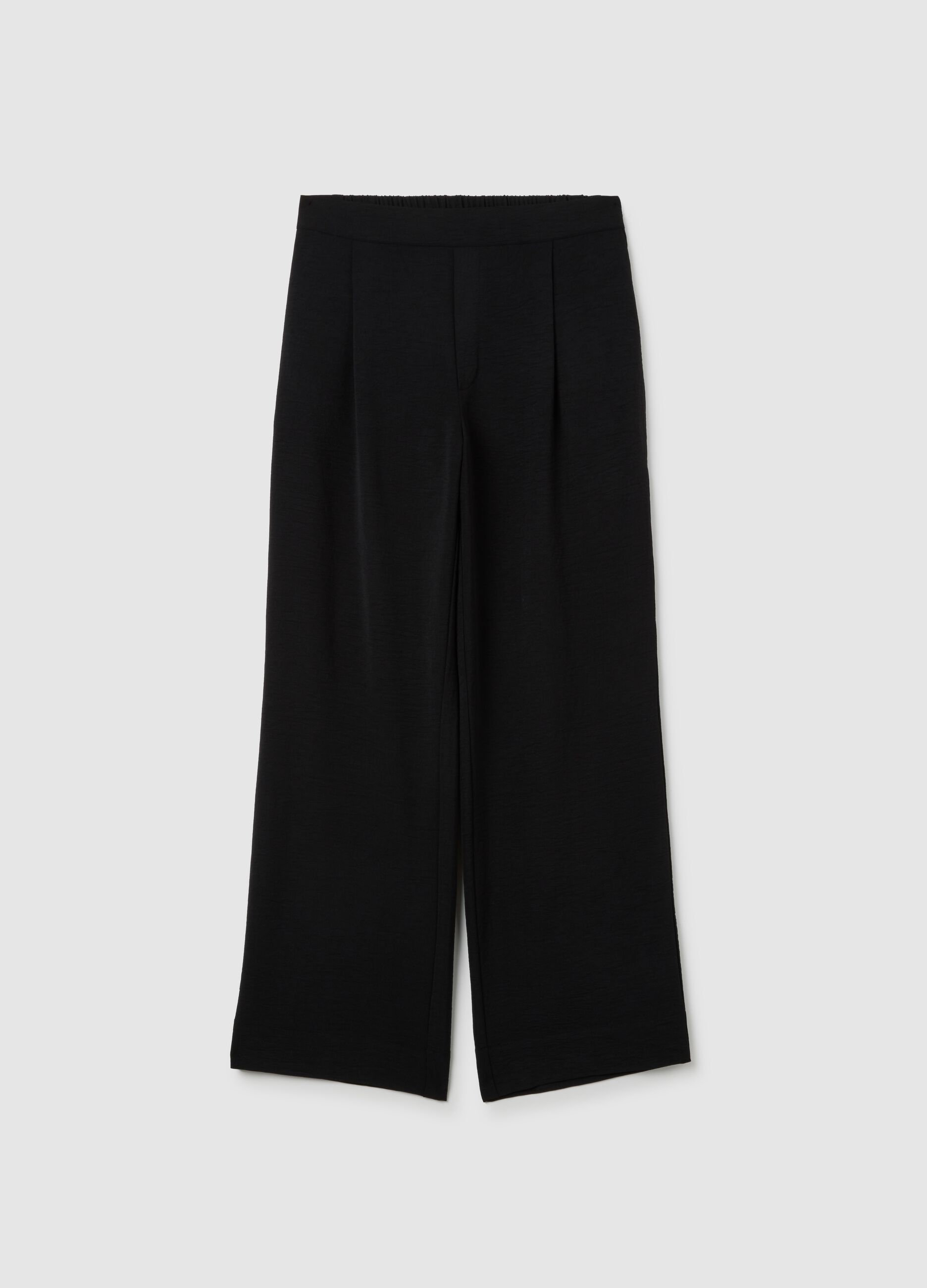 Women's Black Regular Fit Trousers