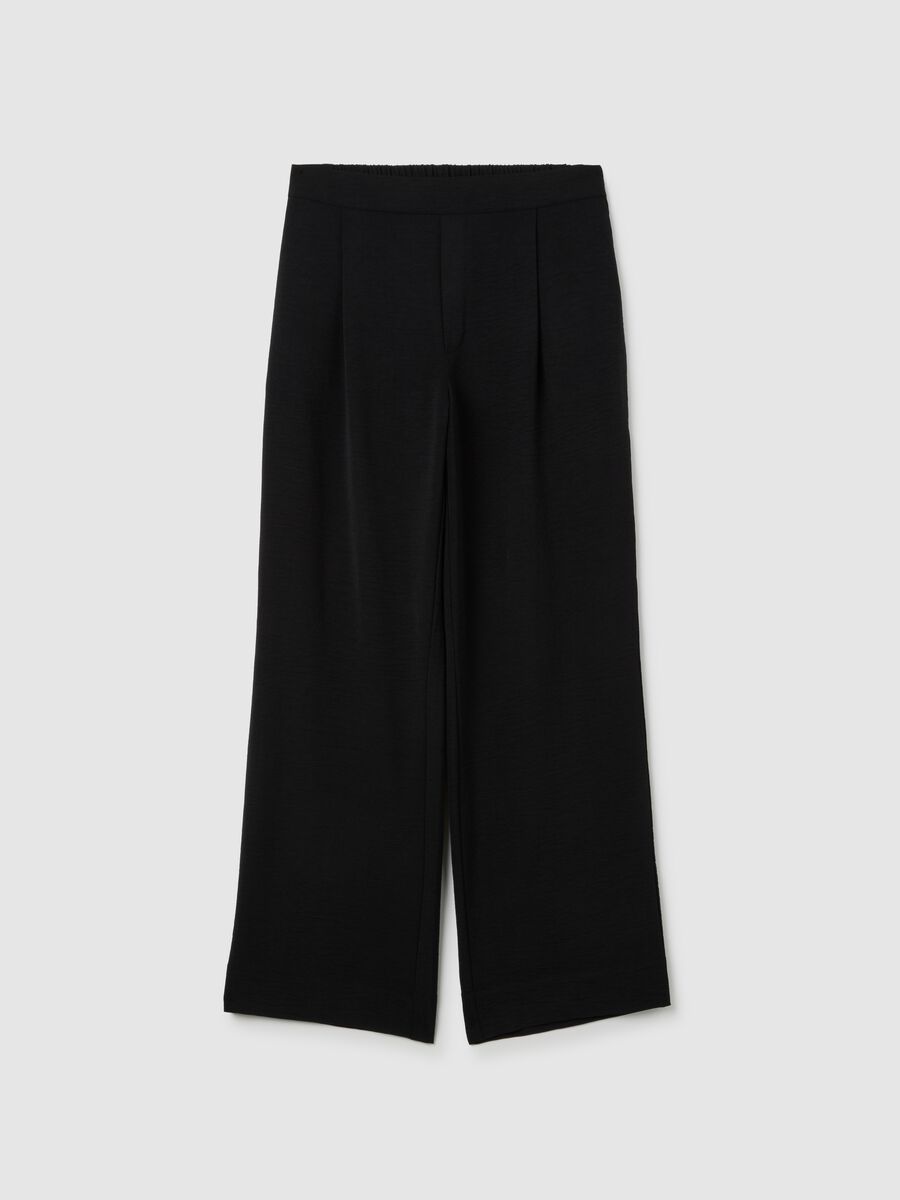 Women's Black Regular Fit Trousers_4