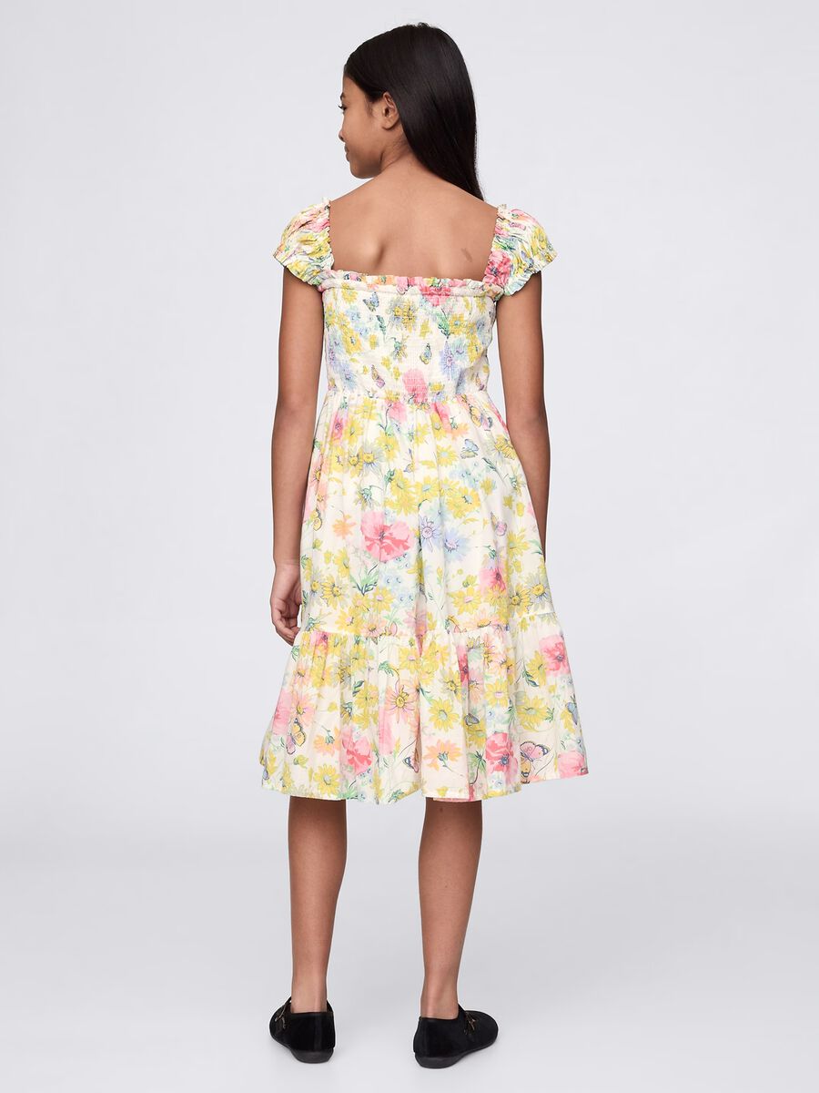 White floral dress in cotton_2