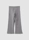 Grey flared treggings in stretch organic cotton with glitter wings_1