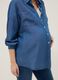 Maternity shirt in pure blue lyocell regular fit with buttons_3