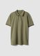 Green stretch cotton polo shirt, regular fit_4