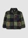 Green and black check sherpa sweatshirt with zip, oversized fit_0