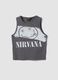 Tank top grigio in puro cotone con stampa Nirvana regular fit_0