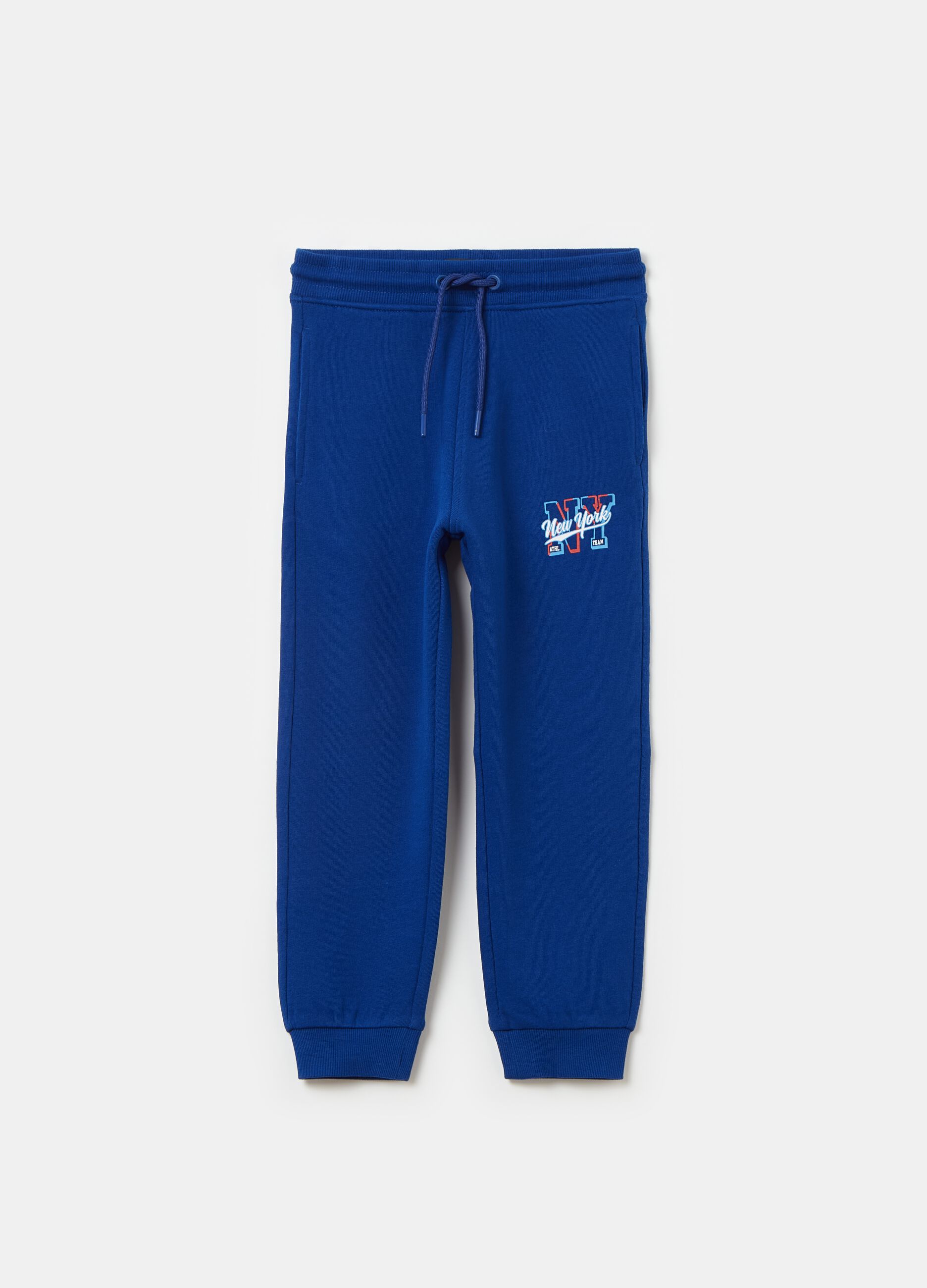 Joggers in felpa con coulisse e stampa
